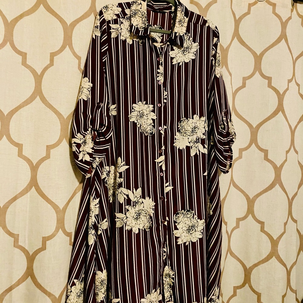 Burgundy Floral dress